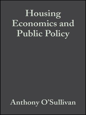 cover image of Housing Economics and Public Policy